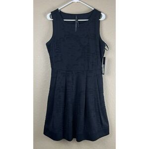 NWT Marc New York Andrew Sleeveless Dress Black Distressed Pleated Medium‎